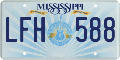 MS license plate LFH588