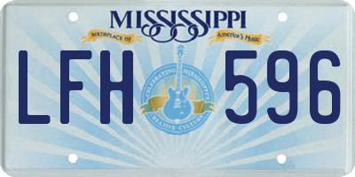 MS license plate LFH596