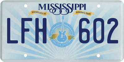 MS license plate LFH602