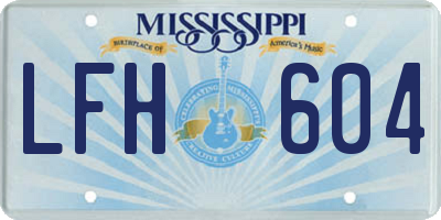 MS license plate LFH604