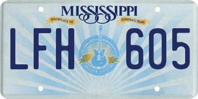 MS license plate LFH605