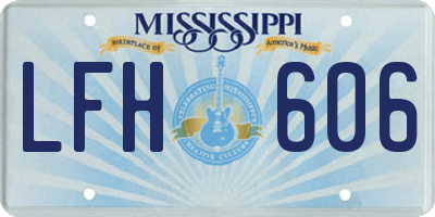 MS license plate LFH606