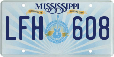 MS license plate LFH608