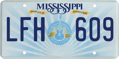 MS license plate LFH609