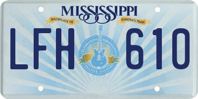 MS license plate LFH610
