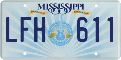 MS license plate LFH611