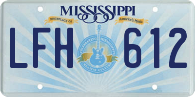 MS license plate LFH612