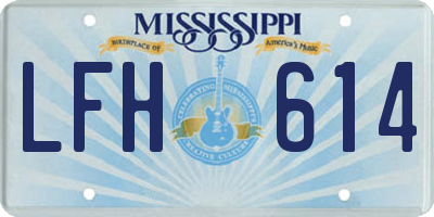 MS license plate LFH614