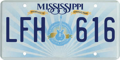 MS license plate LFH616