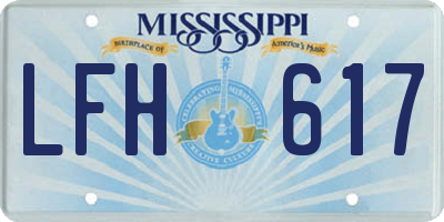 MS license plate LFH617