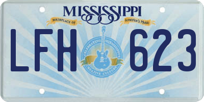 MS license plate LFH623