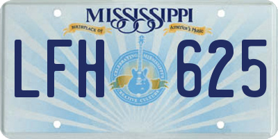 MS license plate LFH625