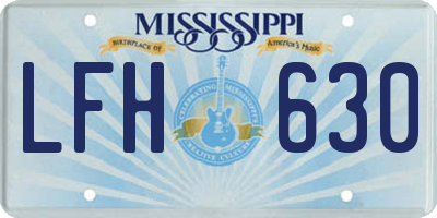 MS license plate LFH630