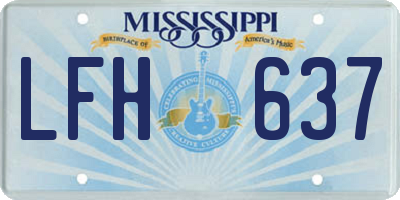 MS license plate LFH637