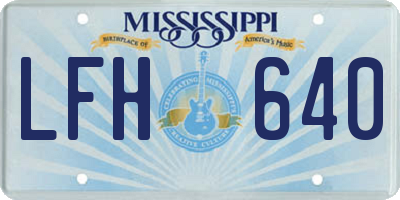 MS license plate LFH640