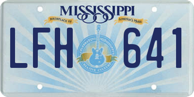 MS license plate LFH641