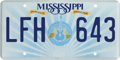 MS license plate LFH643