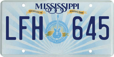MS license plate LFH645