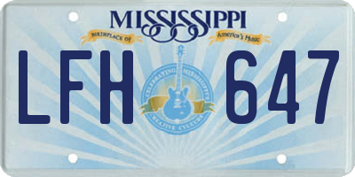 MS license plate LFH647