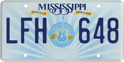 MS license plate LFH648