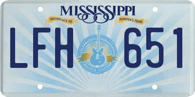 MS license plate LFH651