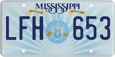 MS license plate LFH653