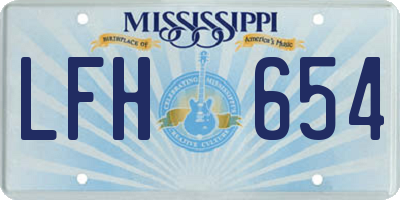 MS license plate LFH654