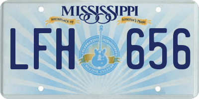 MS license plate LFH656