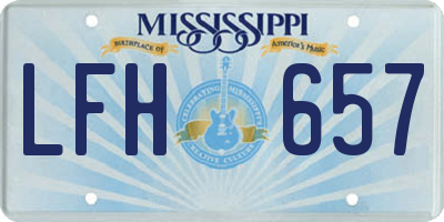 MS license plate LFH657