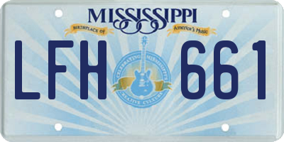 MS license plate LFH661