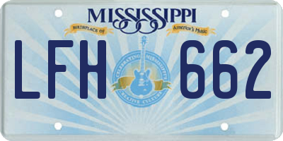 MS license plate LFH662