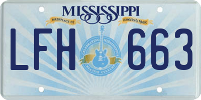 MS license plate LFH663