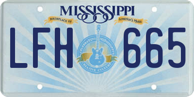 MS license plate LFH665