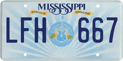 MS license plate LFH667