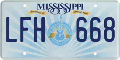 MS license plate LFH668