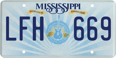 MS license plate LFH669