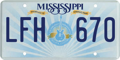 MS license plate LFH670