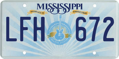 MS license plate LFH672