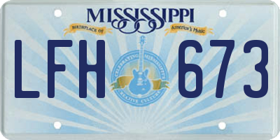 MS license plate LFH673
