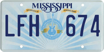 MS license plate LFH674