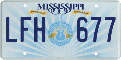 MS license plate LFH677