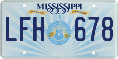 MS license plate LFH678