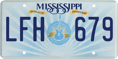 MS license plate LFH679