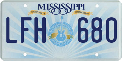 MS license plate LFH680