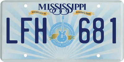 MS license plate LFH681