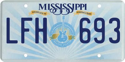 MS license plate LFH693