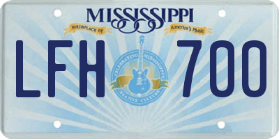 MS license plate LFH700