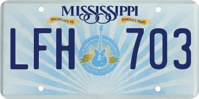 MS license plate LFH703