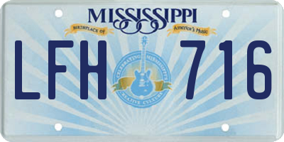 MS license plate LFH716