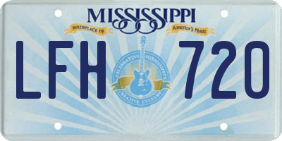 MS license plate LFH720